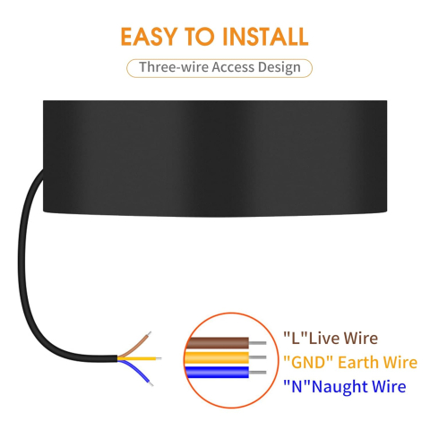 Aplica de exterior LED Line Hofftech, semicirculara, up&down, 3 surse, 6W, IP65, negru, lumina calda 3000k [2]