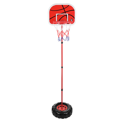 Cos baschet copii, inaltime reglabila 109-170 cm, panou 38 x 29.5 cm, baza stabila cu apa, set complet cu minge si pompa, Metal + Plastic, Multicolor [6]