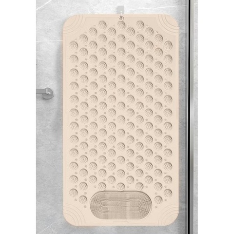 Covoras Antiderapant Baie, Masaj pentru picioare, Ventuze aderente, 69 x 36 cm, PVC, culoare Bej [4]
