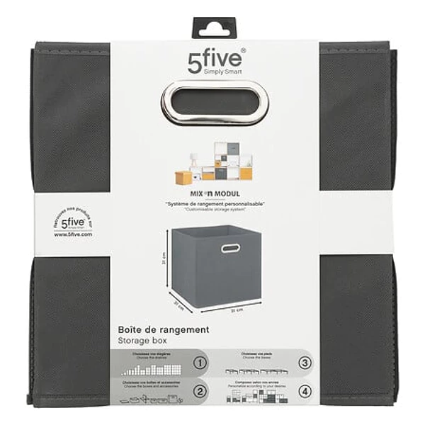 Cutie depozitare 5Five, 31x31x31 cm, Gri Inchis [1]