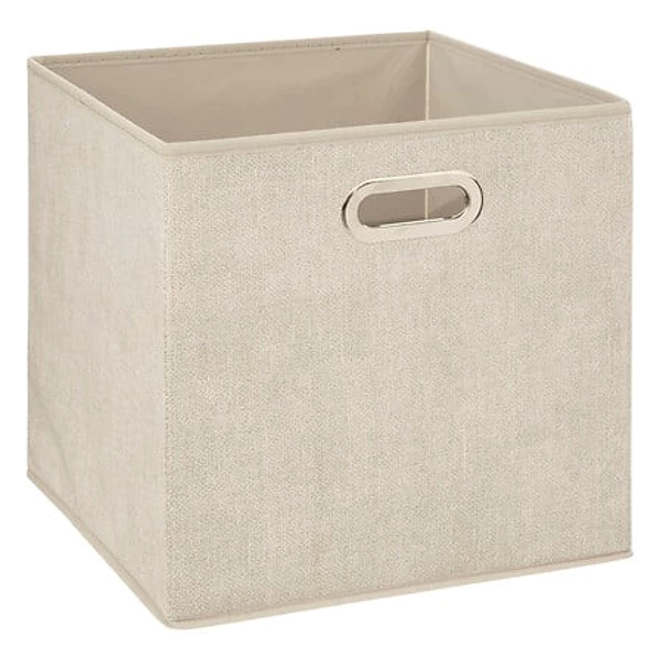Casa & Organizare - Cutie depozitare textila 5five, pliabila, cu maner metalic, 31x31x31 cm, bej deschis