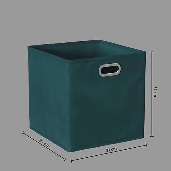 Casa & Organizare - Cutie depozitare textila 5five, pliabila, cu maner metalic, 31x31x31 cm, petrol
