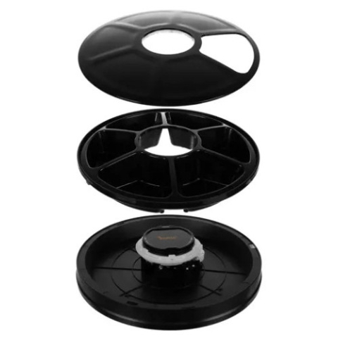 Dispenser Automat hrana animale Purlov, 30 cm, 900 ml, 6 compartimente, 6 programe, Negru [6]