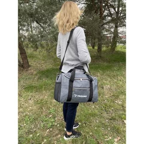 Geanta multifunctionala Trizand 40x25x20 cm – bagaj de mana avion, geanta sport & travel, material impermeabil, 20L, gri [4]