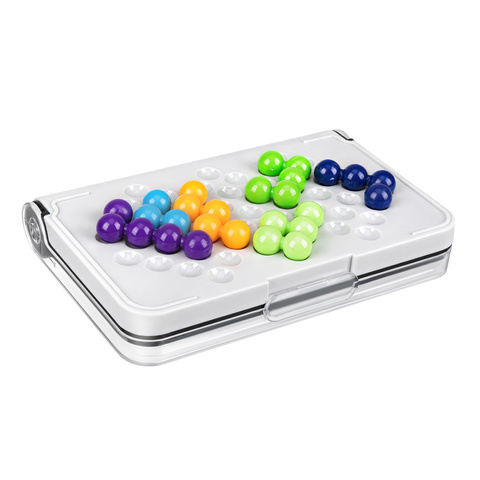 Joc de logica IQ Puzzle cu bile colorate, tabla cu capac, 120 provocari, 5 niveluri de dificultate, 14 x 9,5 cm [5]