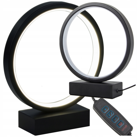 Iluminat - Lampa LED de birou tip inel, 20 cm, lumina reglabila calda / rece / neutra, dimmer intensitate, alimentare USB, lampa decorativa moderna pentru dormitor sau birou