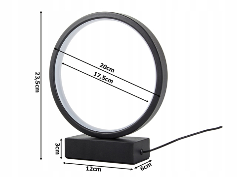 Lampa LED de birou tip inel, 20 cm, lumina reglabila calda / rece / neutra, dimmer intensitate, alimentare USB, lampa decorativa moderna pentru dormitor sau birou [1]
