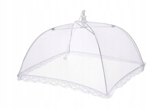 Plasa Protectie Alimente Pliabila Anti-Insecte, Tip Umbrela, pentru Bucatarie si Picnic, 34 x 20 cm, Alba [1]