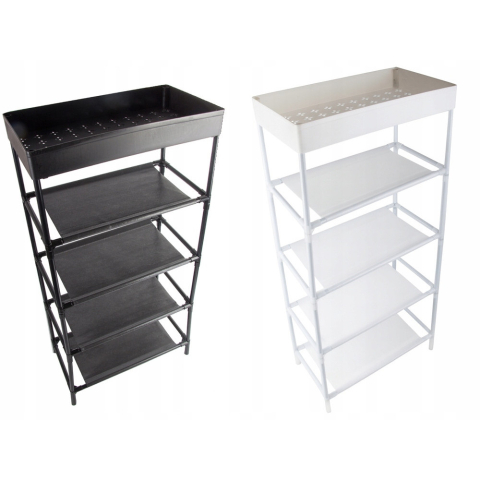 Raft Multifunctional GenesioHome, 5 polite textile, 39.5 x 21.5 x 81 cm, ABS, Design Modern, Rezistent, culoare Negru [3]