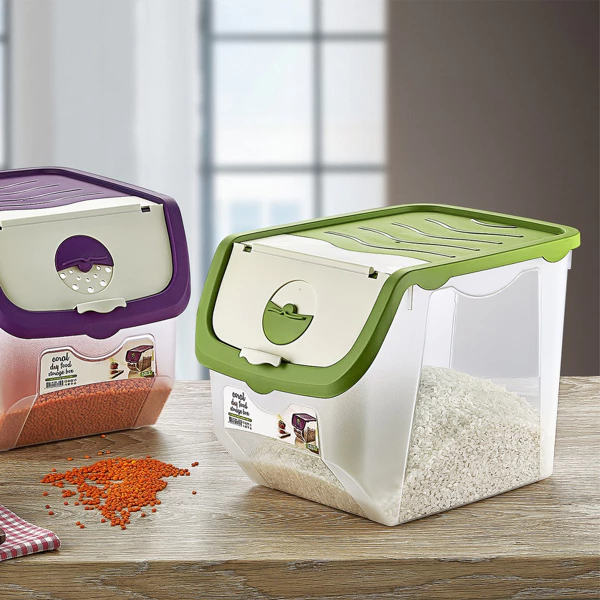 Recipient depozitare legume si fructe 12L, capac cu ventilatie reglabila, BPA Free, food safe, 30x23.5x23.5 cm, Verde Menta [1]