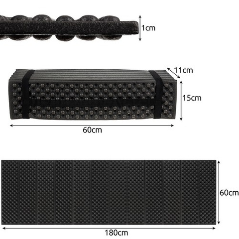 Saltea camping si drumetii Trizand, spuma EVA groasa 1 cm, izolatie termica si impermeabila, 180x60 cm, cu maner de transport, Pliabila [7]