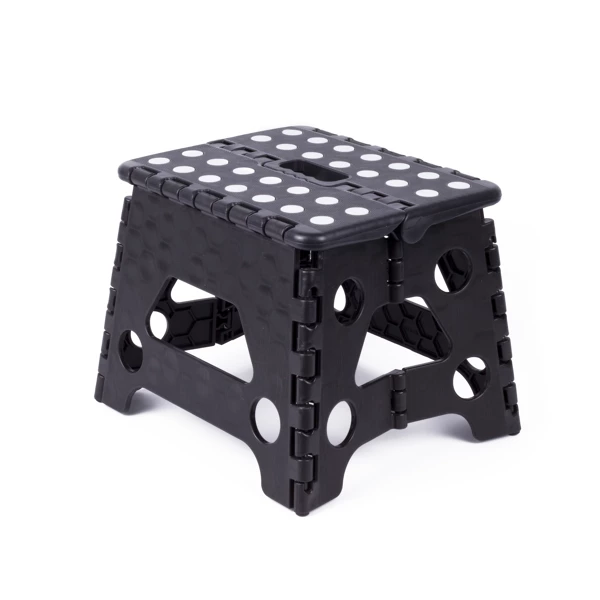 Articole pentru baie - Scaun pliabil, negru-alb, dimensiune 23x19x19 cm