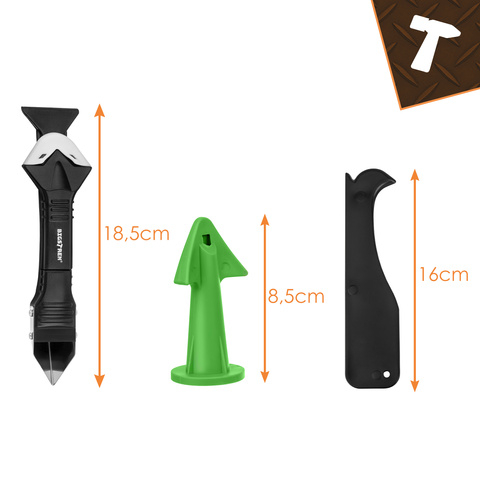 Set 14 Unelte Silicon Bigstreen, Aplicare si indepartare rosturi, Spatule profilare si raclete, PP + ABS + inox, Multicolor [10]