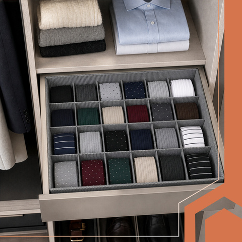 Set 4 organizatoare sertar Ruhhy pentru lenjerie, sosete si accesorii, 45 compartimente, pliabile, gri [7]