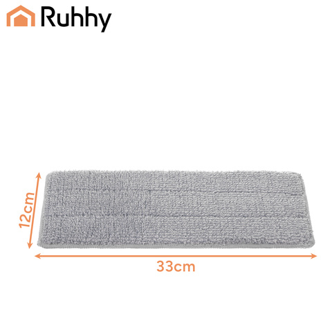 Set 5 Rezerve Mop Plat Ruhhy, Microfibra Super Absorbanta, Prindere Velcro, Lavabile, 33 x 12 cm, Gri [5]