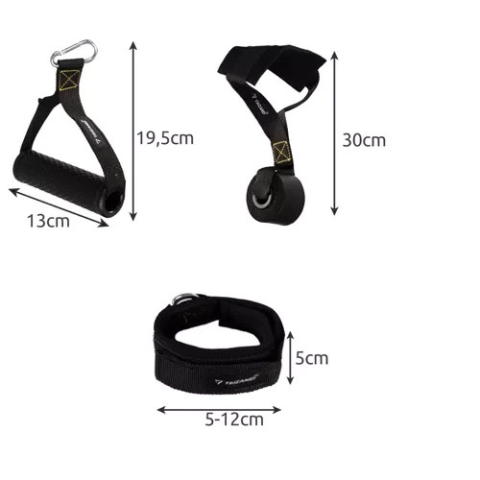 Set benzi elastice fitness Trizand, 5–75 kg, cu manere si accesorii, 11 piese [8]