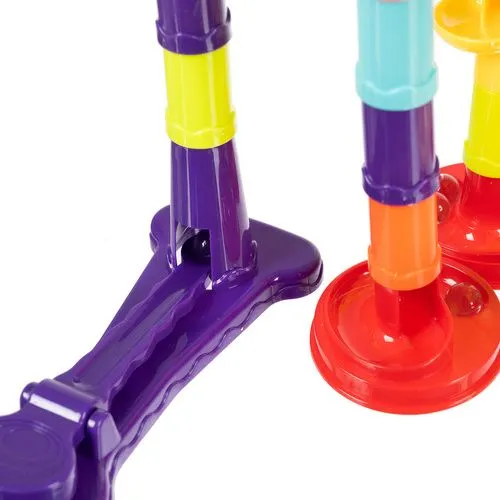 Set constructie circuit cu bile, 113 piese, 30 bile incluse, traseu 3D modular, multicolor, 36 x 35 x 20 cm [5]