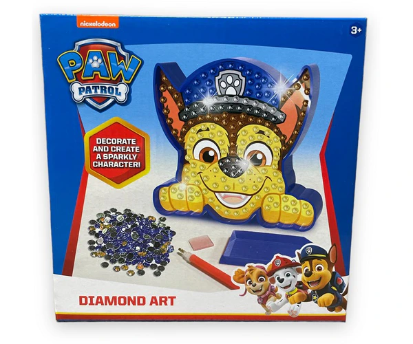 Set Diamond Painting Paw Patrol Chase, tabloul 18x18cm, cristale colorate, 3+ ani [1]