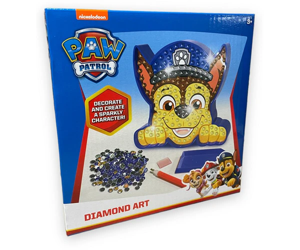 Diverse - Set Diamond Painting Paw Patrol Chase, tabloul 18x18cm, cristale colorate, 3+ ani