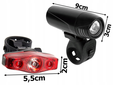 Iluminat - Set lumini bicicleta LED fata + spate, vizibilitate ridicata noapte, montaj rapid pe ghidon si tija, rezistente la intemperii
