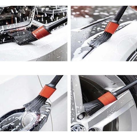 Set perii detailing interior auto XTROBB, 5 dimensiuni profesionale + laveta microfibra [3]