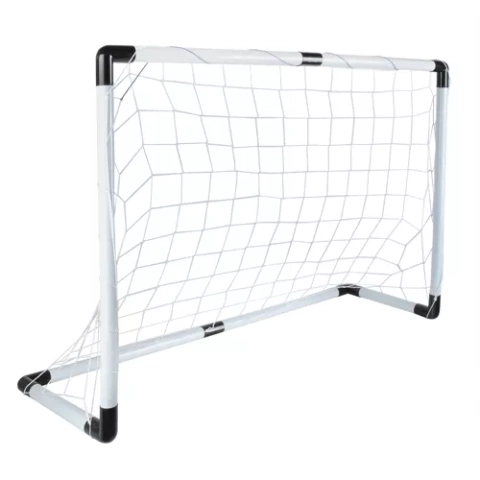 Set poarta fotbal copii, poarta + minge + pompa + ancore fixare, 120 x 40 x 80 cm, PVC + nylon, culoare Alb/Negru [2]