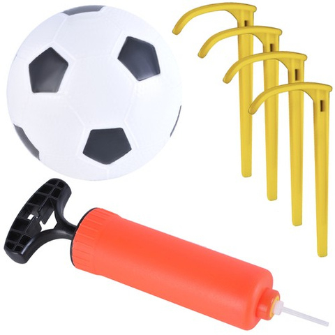 Set poarta fotbal copii, poarta + minge + pompa + ancore fixare, 120 x 40 x 80 cm, PVC + nylon, culoare Alb/Negru [1]