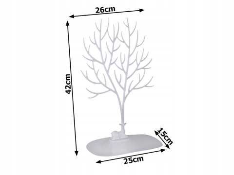 Suport bijuterii tip coarne cerb, organizator cercei, bratari si lanturi, baza depozitare, 42 cm, alb [3]