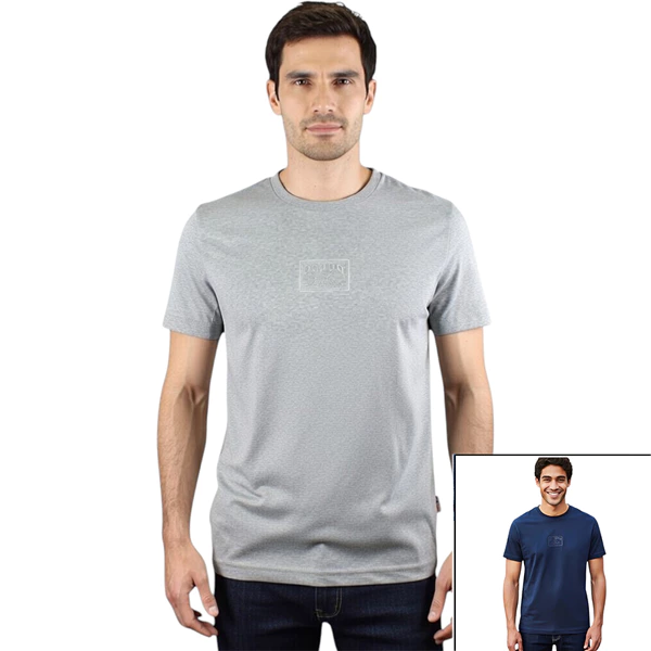 Articole Fashion - Tricou Barbati Lee Cooper, 90% Bumbac, Gri, Regular Fit, Maneca Scurta, Casual Basic, Marime M