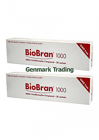 BIOBRAN MGN-3 Puternic imunostimulator natural - Bio Bran 1000 (MGN-3 Arabinoxilan), pachet 2 cutii x 30 plic/cut