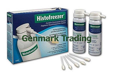 HISTOFREEZER- Tratarea leziunilor benigne FARA Anestezie, FARA Durere, FARA Cicatrici - Histofreezer H-60, 2 x 80ml/fl, 60 aplicatoare (24 x 2 mm+ 36 x 5mm)- SUA