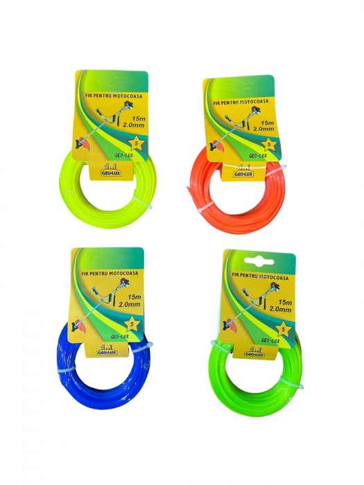 Fir pentru motocoasa, 2.0mm 15m, diverse culori, profil stea [1]