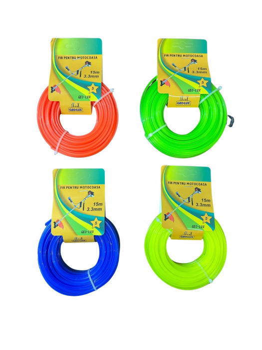 Fir pentru motocoasa, 3.3mm 15m, diverse culori, profil stea [1]