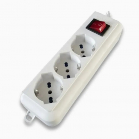 Electrice - Prelungitor 3 prize, cablu 3m, 3x1.0mm rosu cu intrerupator si protectie copii