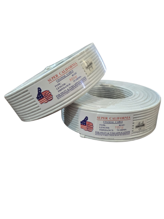 Electrice - Cablu coaxial antena TV, Libox, RG6U, 100 m, Alb