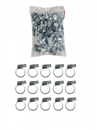 Scule - Set 50 Colier din inox cu fluture din metal, 13 - 19 mm