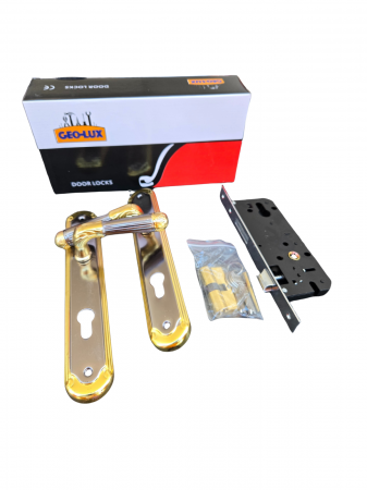 Mânere ușa - Mâner Ușă cu Broască Completă Auriu – Set Elegant