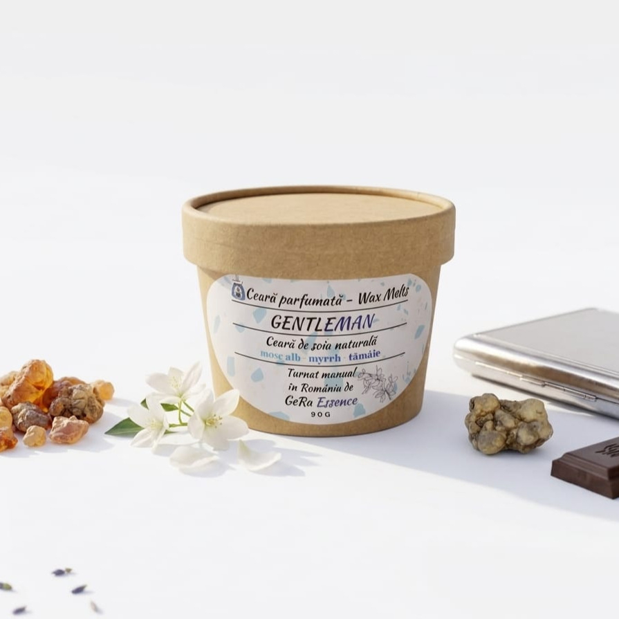 Ceara parfumata/ Wax melts din soia, GeRa Essence, Gentleman - mosc alb, myrrh, tamaie, sofisticat, seducator, handmade, ceara naturala [5]