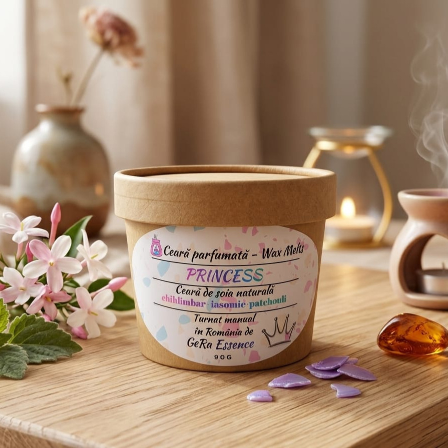 Ceara parfumata/ Wax melts din soia, GeRa Essence, Princess - Chihlimbar, Iasomie, Patchouli, parfum senzual, feminin, handmade, ceara naturala [2]