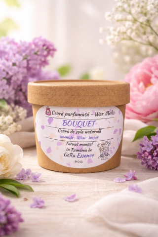 Ceara parfumata/ wax melts - Ceara parfumata/ Wax melts din soia, GeRa Essence, Bouquet - Iasomie, Liliac, Bujor, Zambile, parfum floral, handmade, ceara naturala, 90g/25g