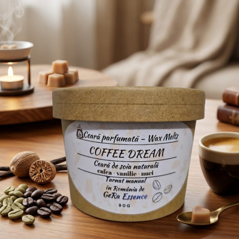 Ceara parfumata/ Wax melts din soia, GeRa Essence, Coffee Dream - Cafea prajita, vanilie, nuci, parfum cald, dulce, handmade, ceara naturala, 90 g/ 25g [1]