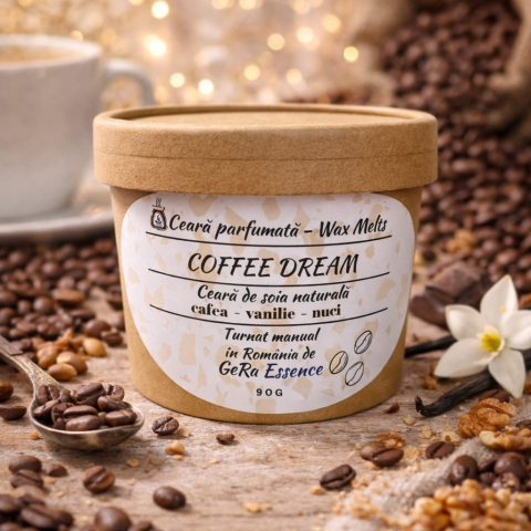 Ceara parfumata/ wax melts - Ceara parfumata/ Wax melts din soia, GeRa Essence, Coffee Dream - Cafea prajita, vanilie, nuci, parfum cald, dulce, handmade, ceara naturala, 90 g/ 25g