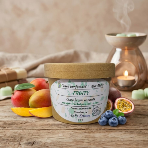 Ceara parfumata/ Wax melts din soia, GeRa Essence, Fruity - Fructul pasiunii, mango, afine, parfum fructat, handmade, ceara naturala [2]