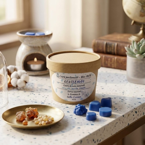 Ceara parfumata/ Wax melts din soia, GeRa Essence, Gentleman - mosc alb, myrrh, tamaie, sofisticat, seducator, handmade, ceara naturala [2]