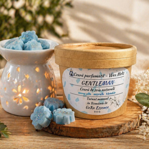 Ceara parfumata/ Wax melts din soia, GeRa Essence, Gentleman - mosc alb, myrrh, tamaie, sofisticat, seducator, handmade, ceara naturala [1]