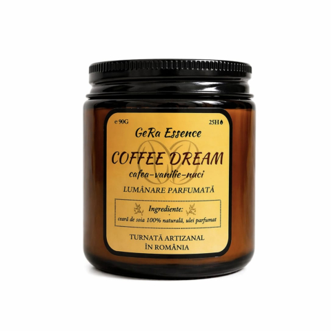 Lumanare parfumata din soia, GeRa Essence, Coffee Dream - Cafea prajita, vanilie, nuci, parfum cald, dulce, handmade, ceara naturala, ardere 25h, 90 g [7]