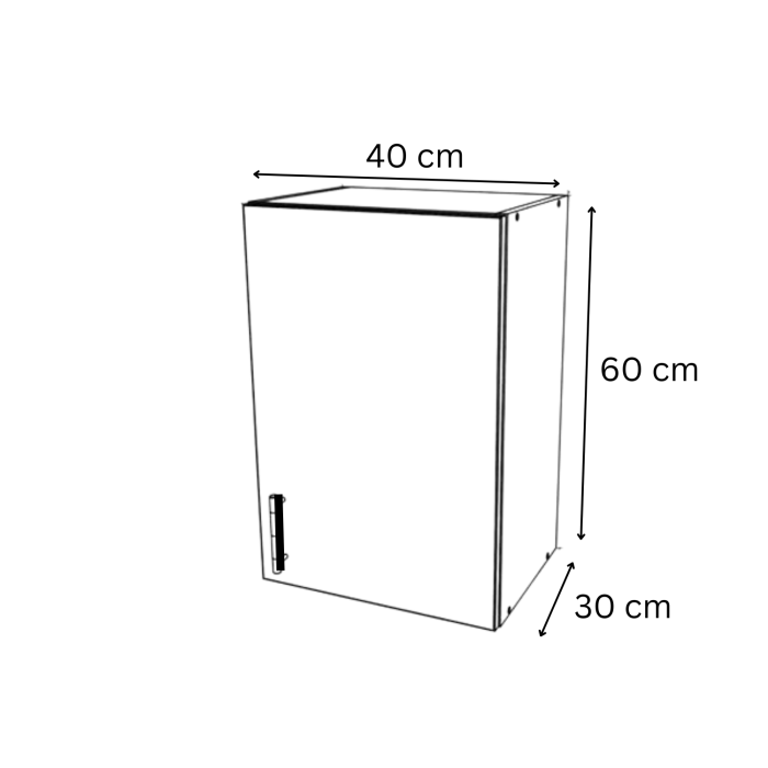 Corpuri Superioare Bucătarie H60 x A32 x L40cm,  Culoare Alb, PAL 18 mm [2]