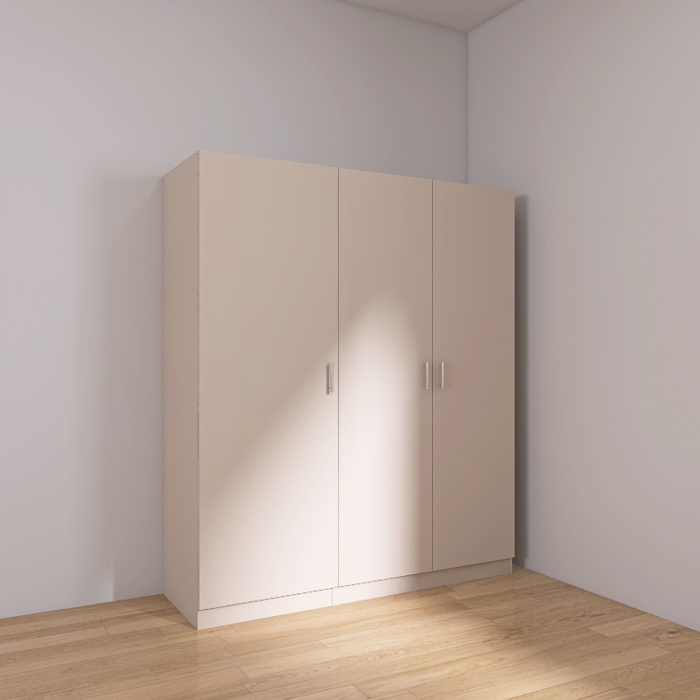 Dulap 3 usi cu rafturi si bara haine, H200 x A50 x L120 cm, Culoare Casmir, Pal 18mm [2]