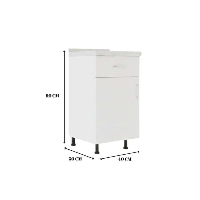 Dulap baie , Alb , 40x50x90 [3]