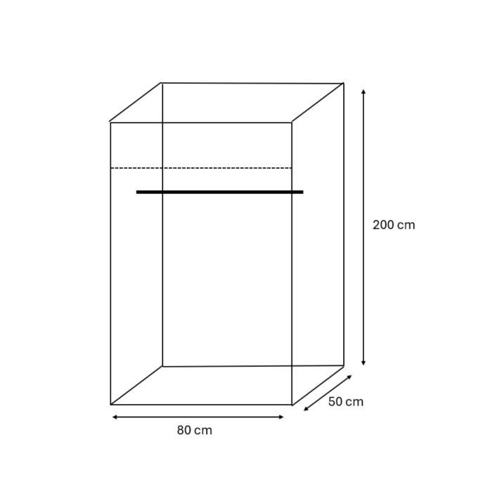 Dulap cu Bara Haine , Culoare Alb, H200 x A50 x L80 ,Balamale soft close, Pal 18 mm [4]